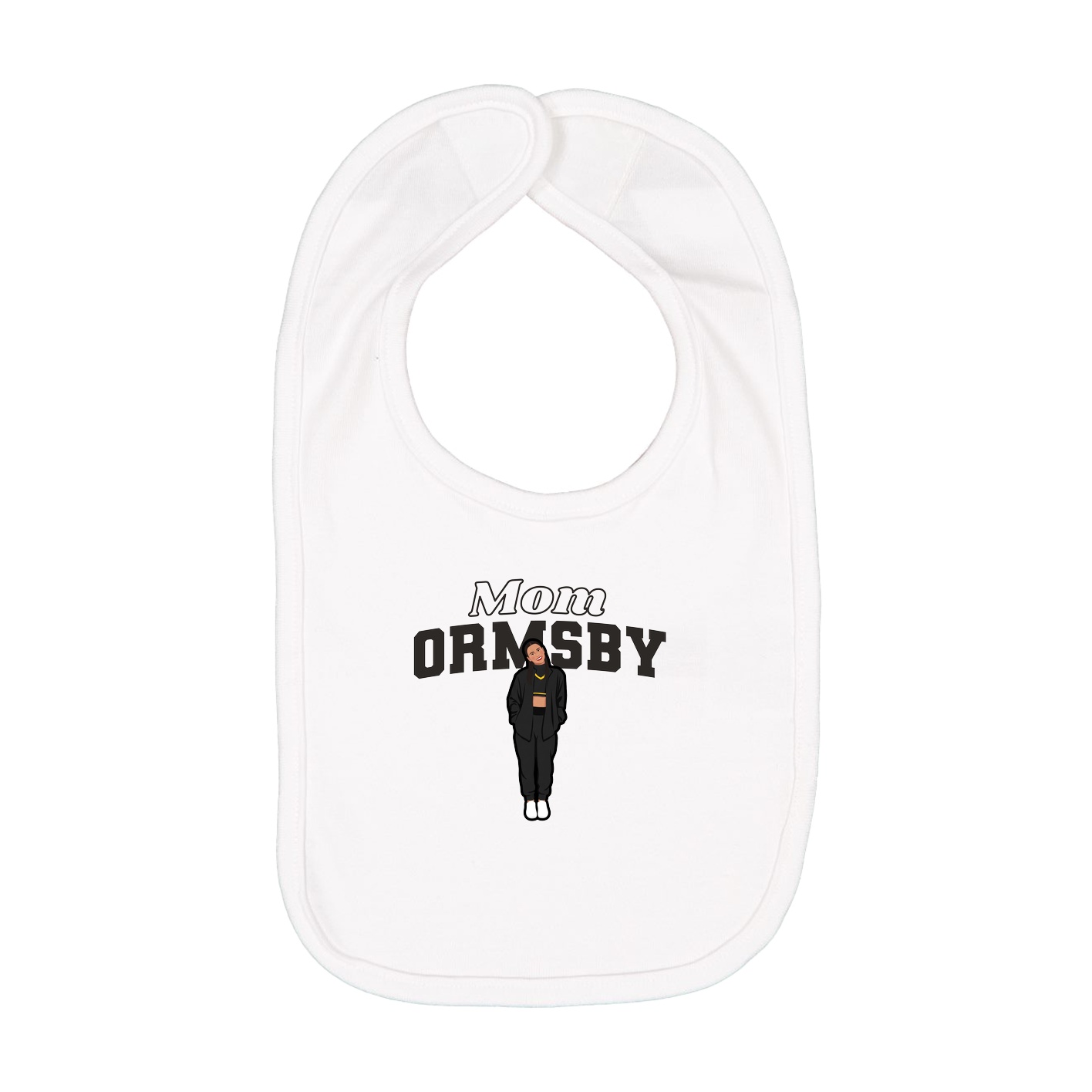 Infant Bib — Mothers Day Block in White