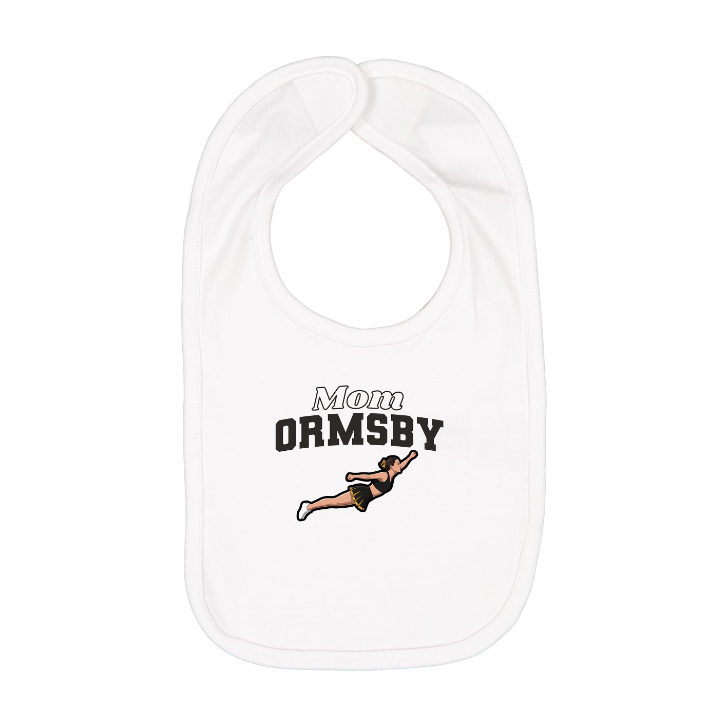 Infant Bib — Mothers Day Block in White