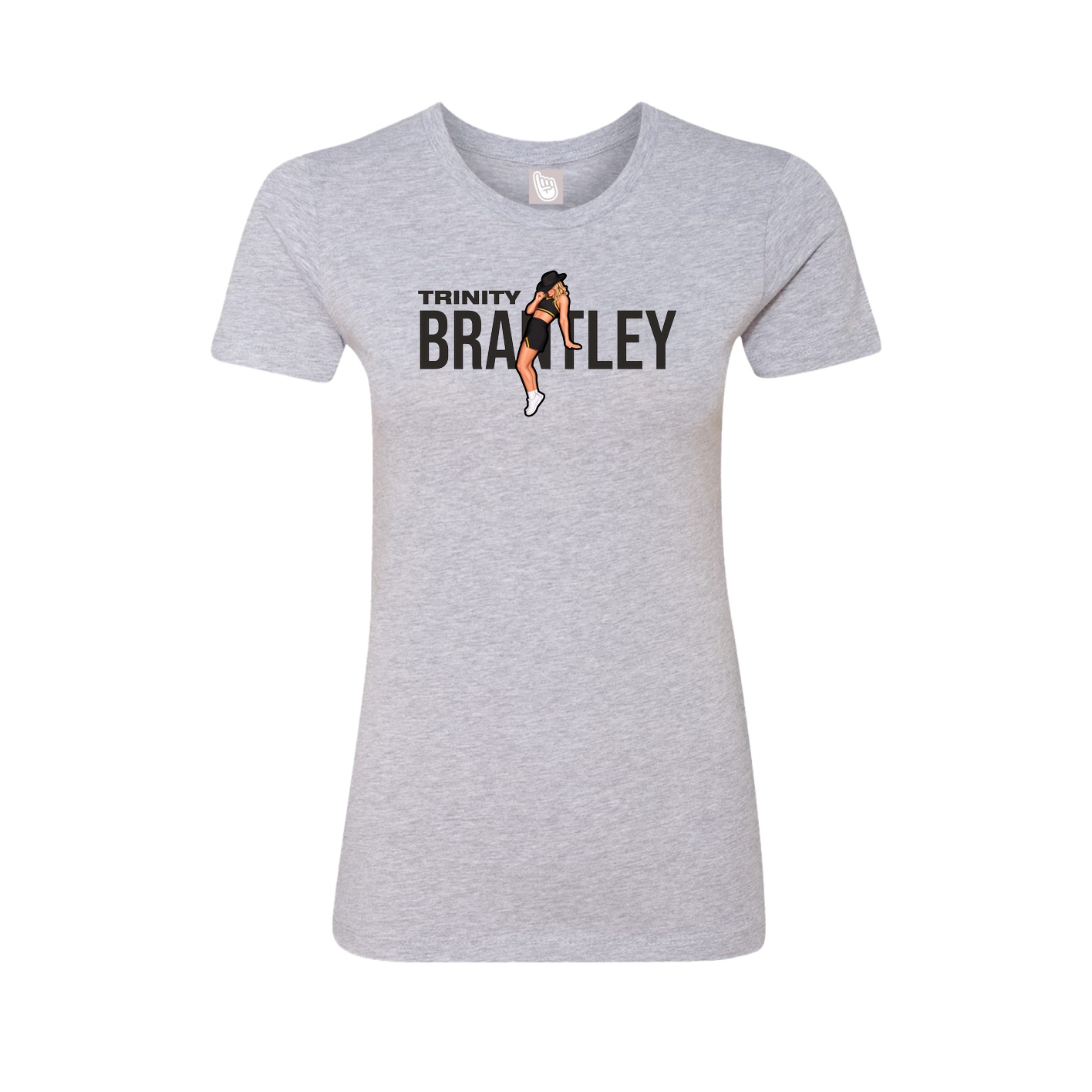 Fitted Women's Tee — Player Name in Grey