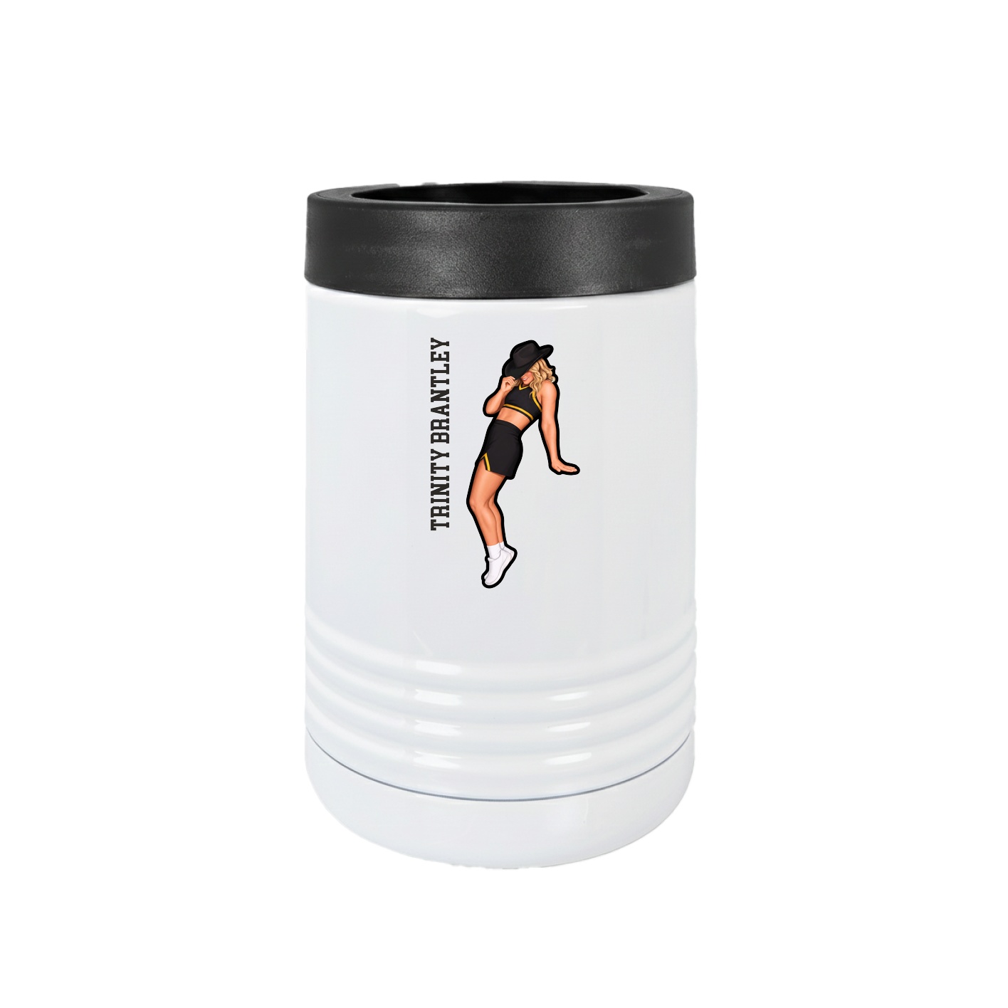 Beverage Holder — Name Vertical in White