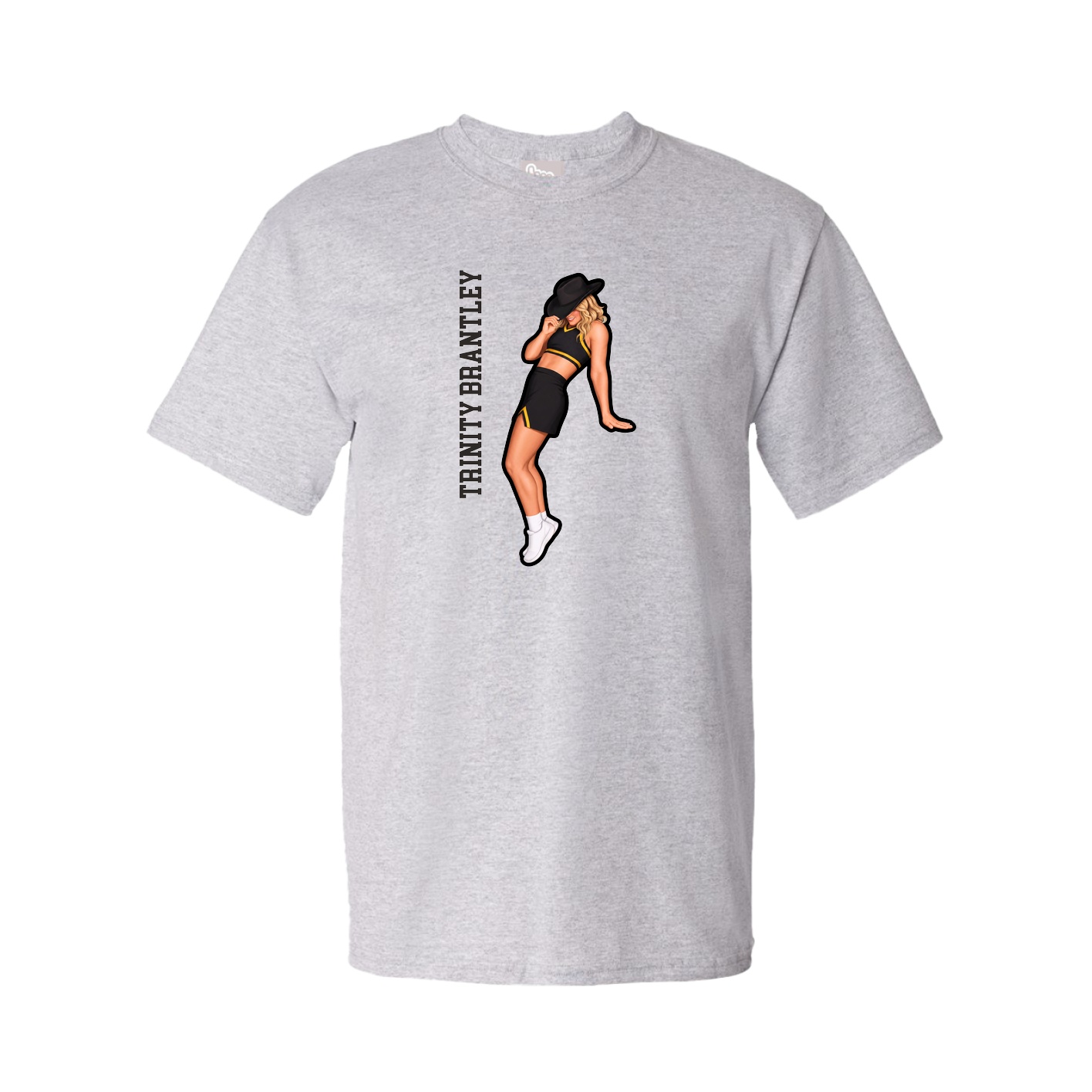 Youth Tee — Name Vertical in Grey