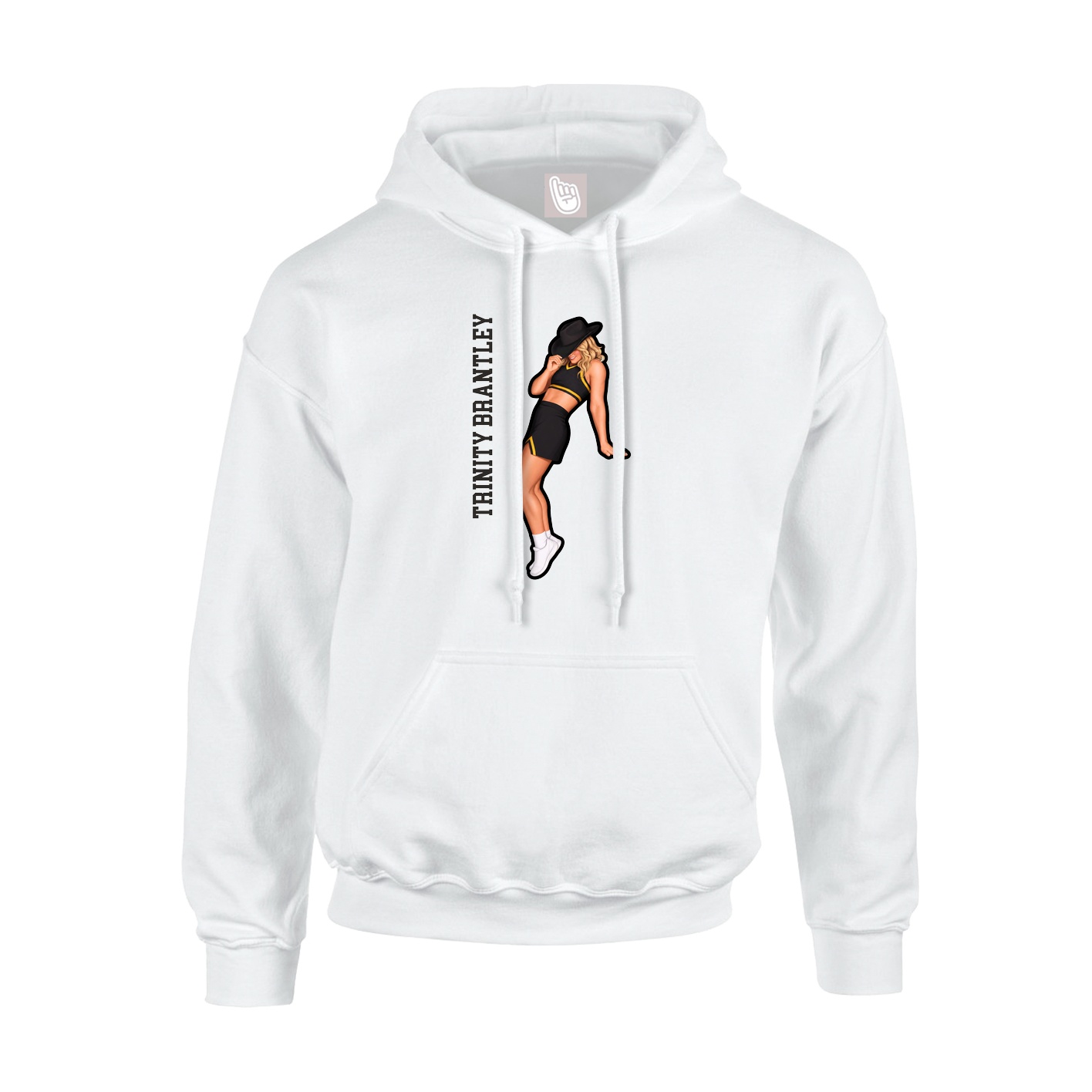 Hoodie — Name Vertical in White