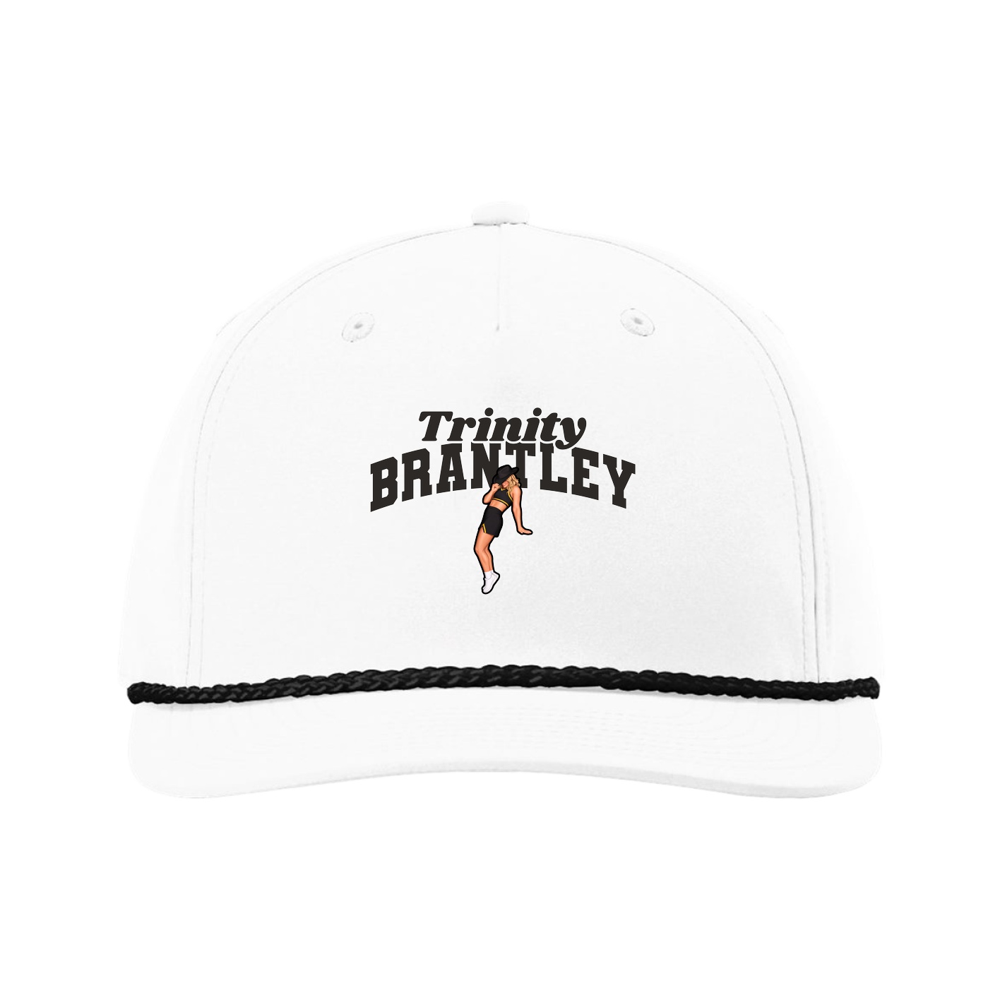 Five-Panel Classic Rope Cap — Signature Arch in White