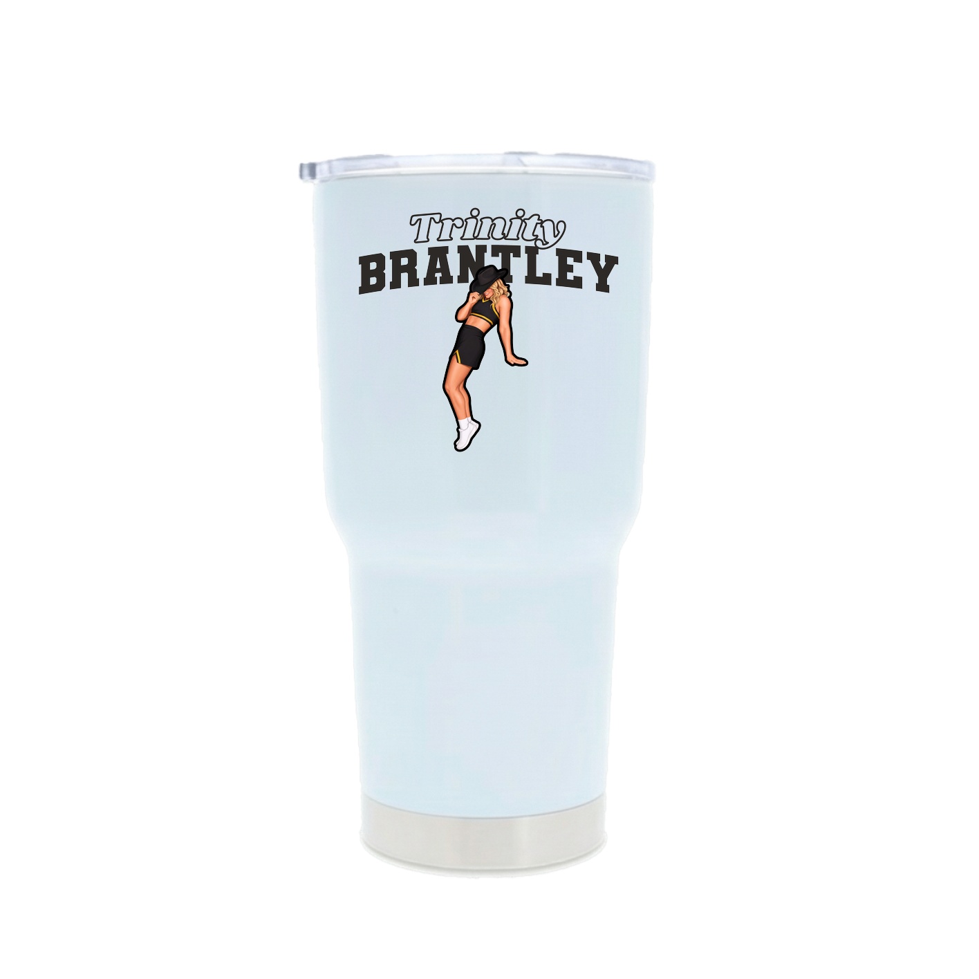 30oz Stainless Steel Tumbler — Name Arch in White