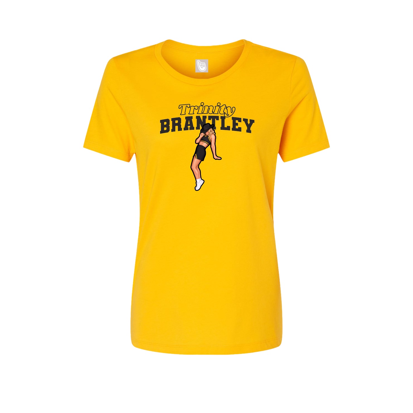 Fitted Women's Tee — Name Arch in Gold