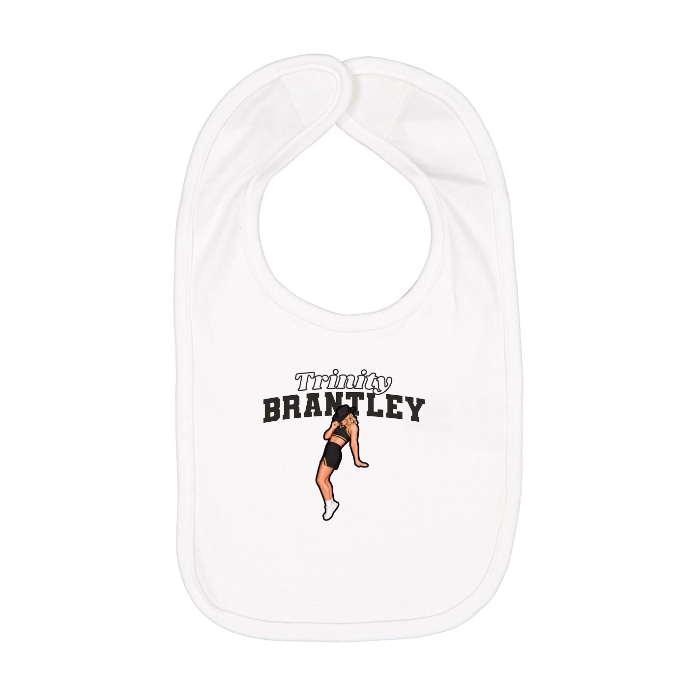 Infant Bib — Name Arch in White