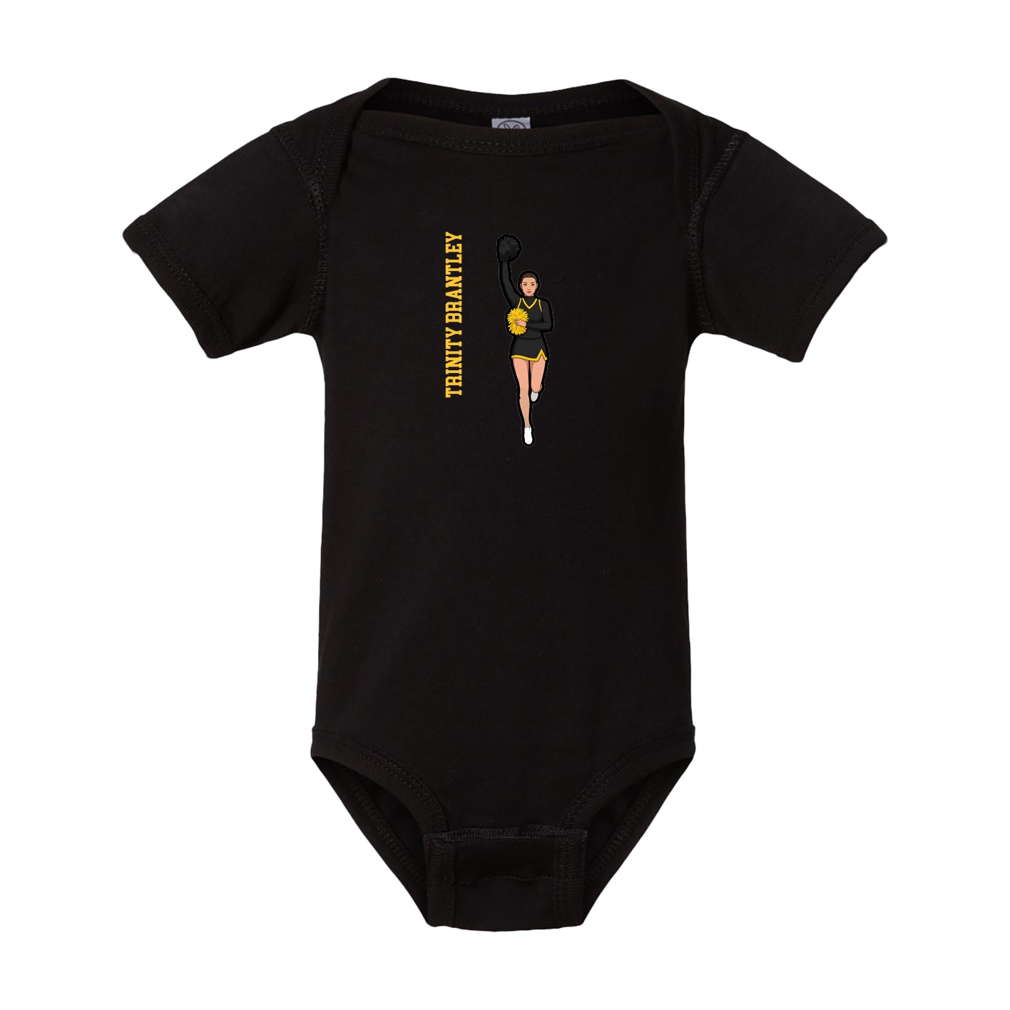 Baby Onesie — Name Vertical in Black