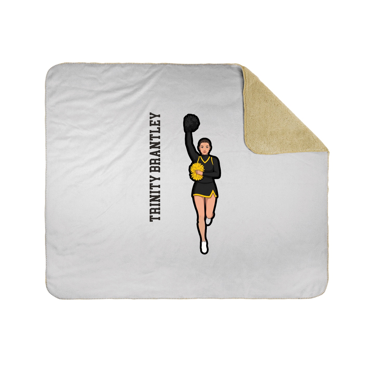 Throw Blanket — Name Vertical in White