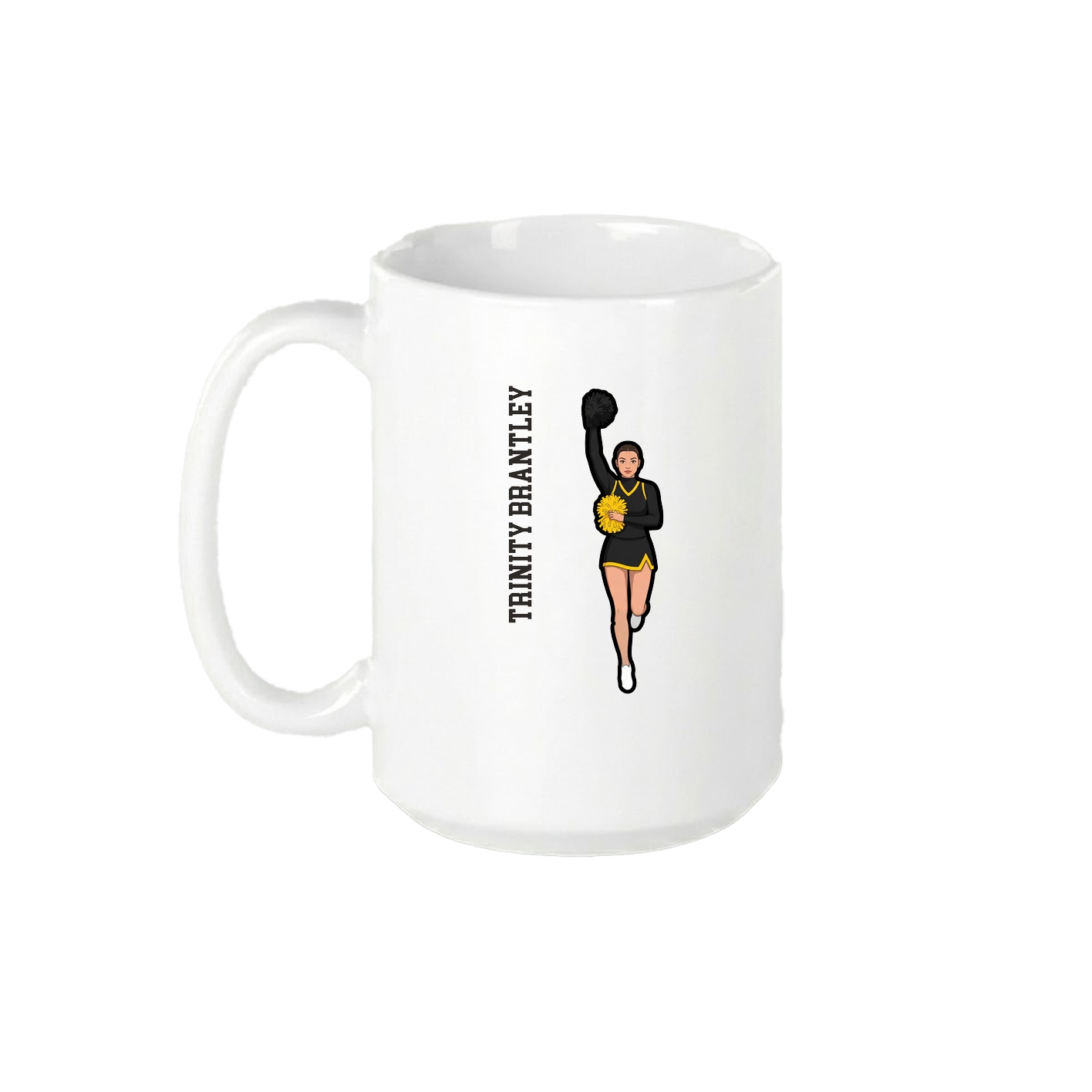 15oz Coffee Mug — Name Vertical in White