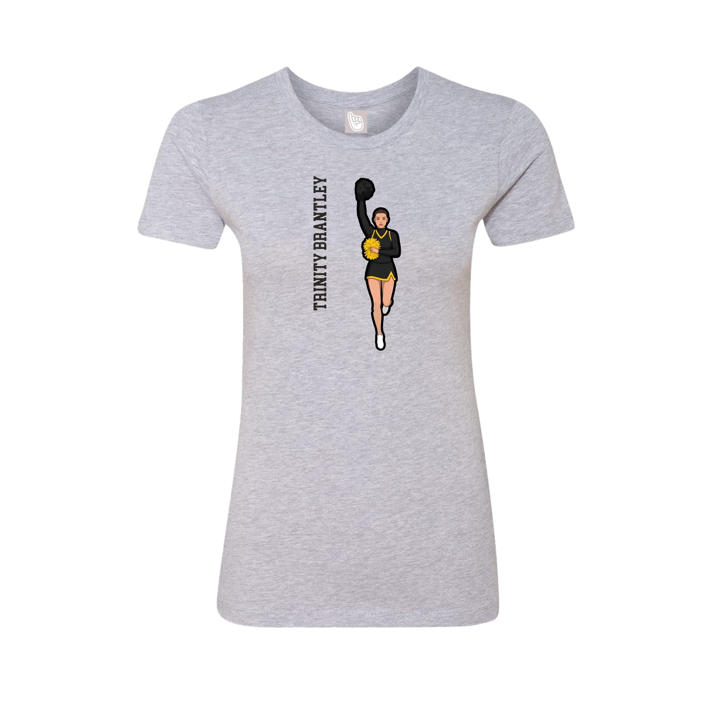 Womens Tee — Name Vertical in Grey
