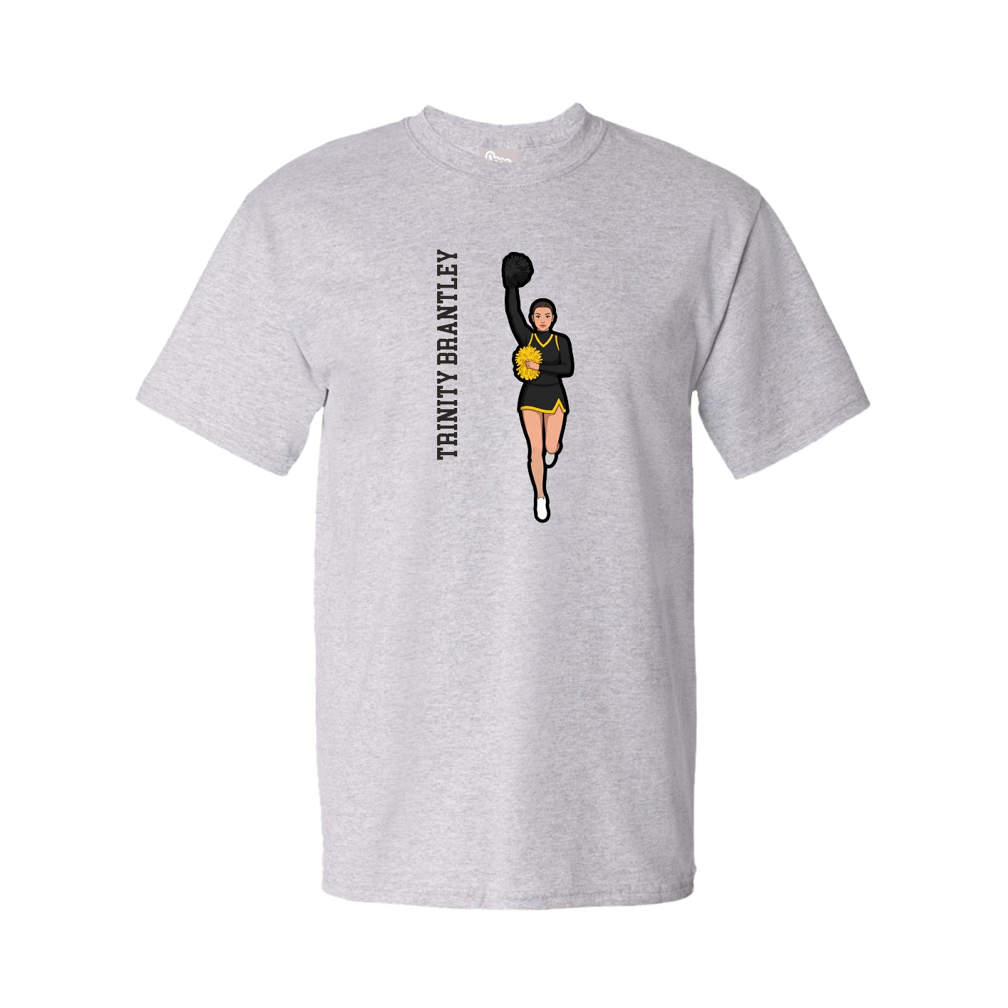 Youth Tee — Name Vertical in Grey