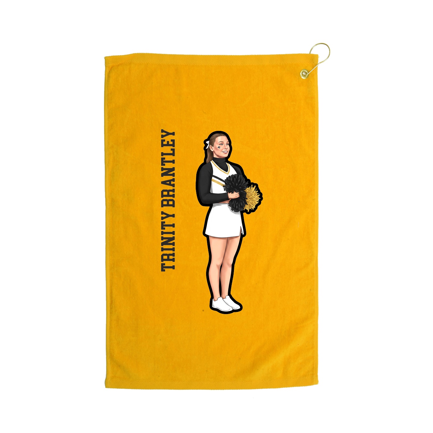 Golf Towel — Name Vertical in Gold