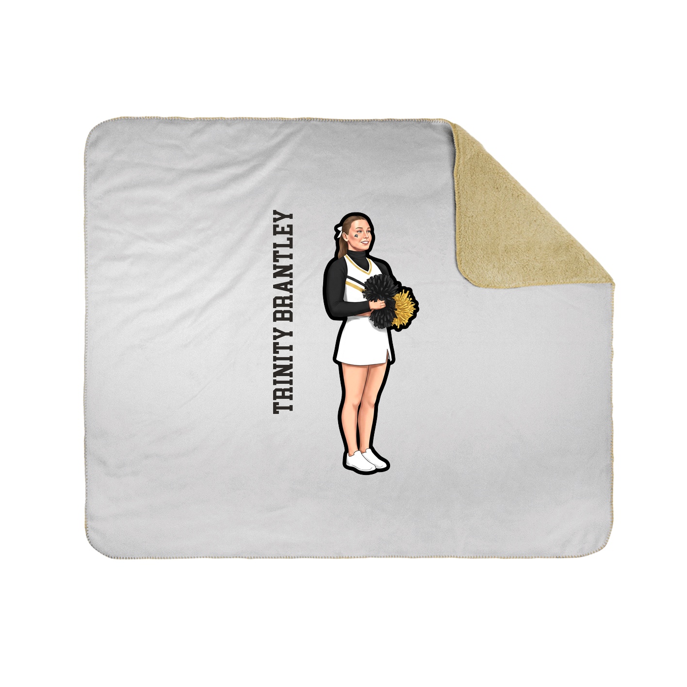 Throw Blanket — Name Vertical in White