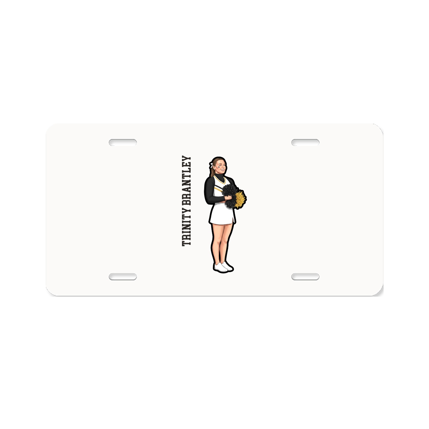 License Plate — Name Vertical in Classic
