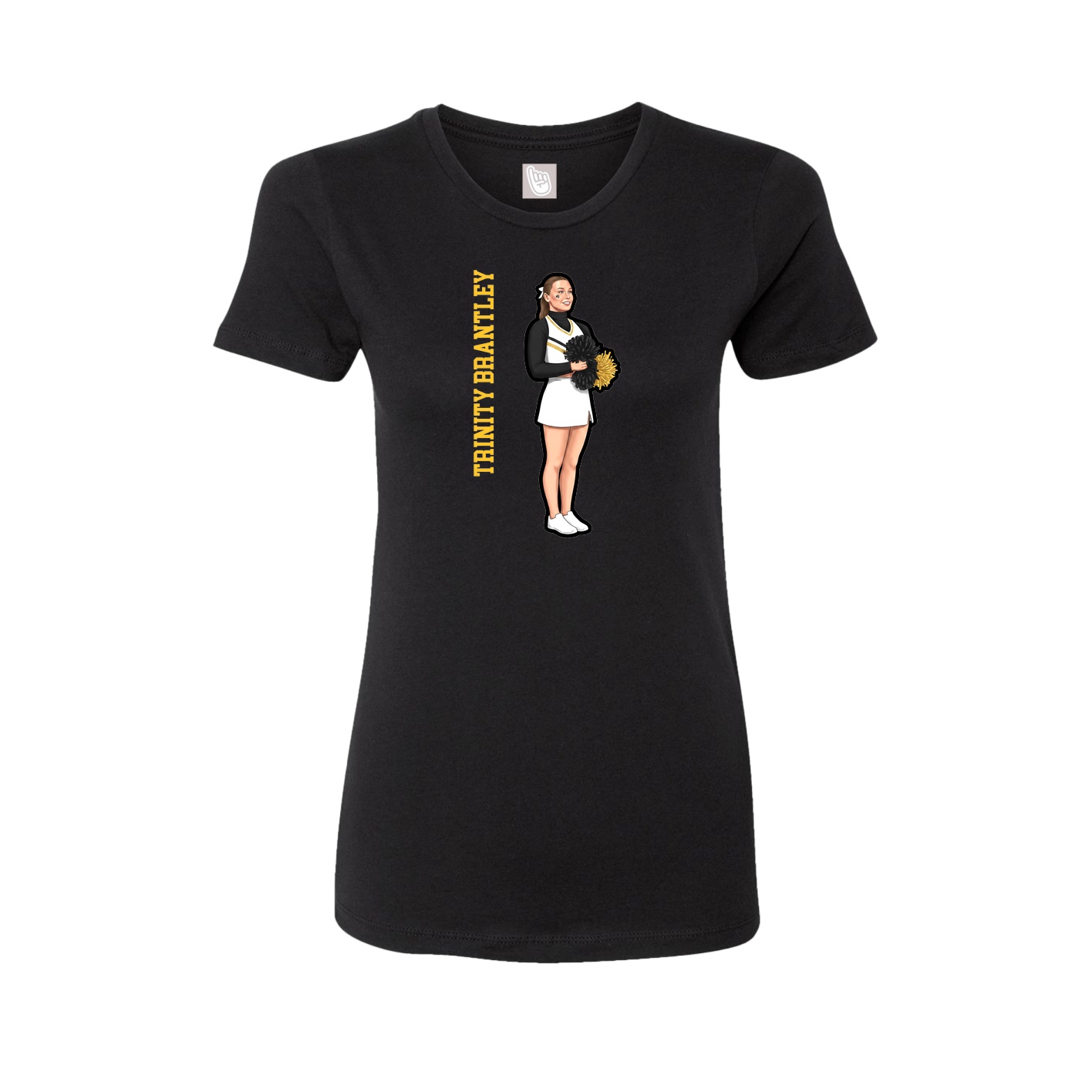 Womens Tee — Name Vertical in Black