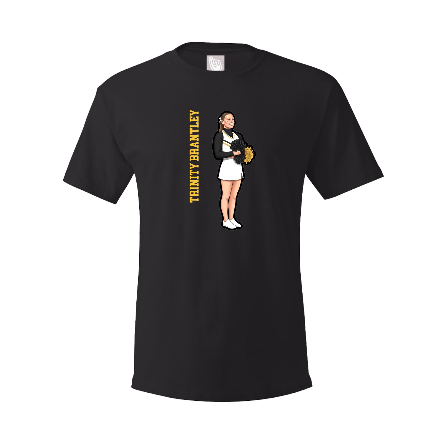 Youth Tee — Name Vertical in Black