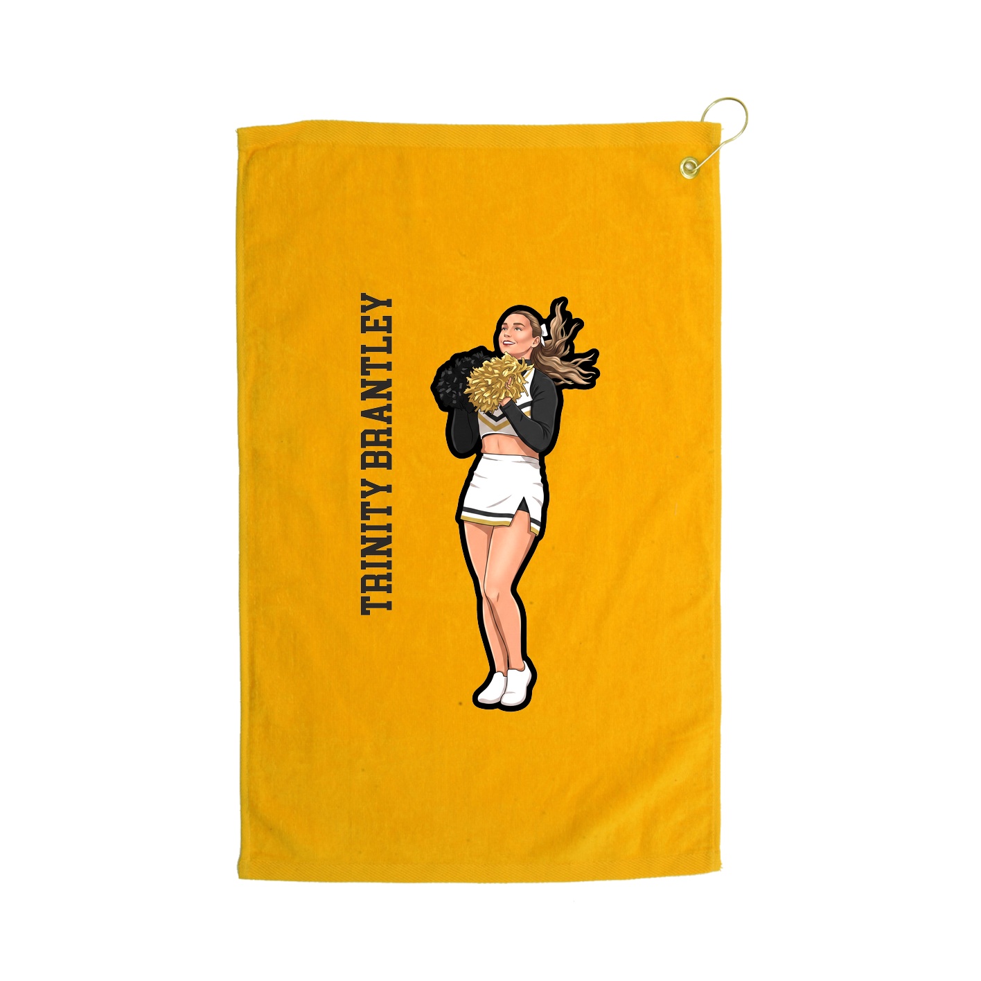 Golf Towel — Name Vertical in Gold