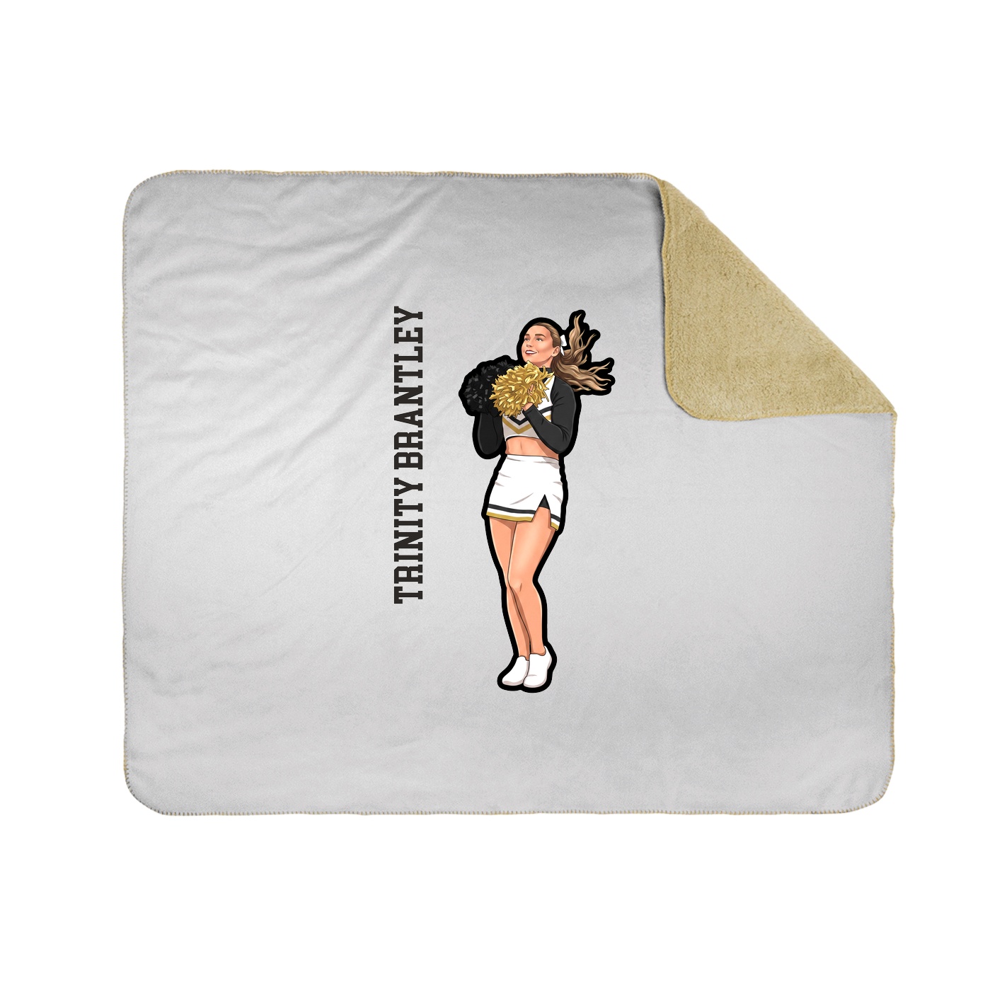 Throw Blanket — Name Vertical in White