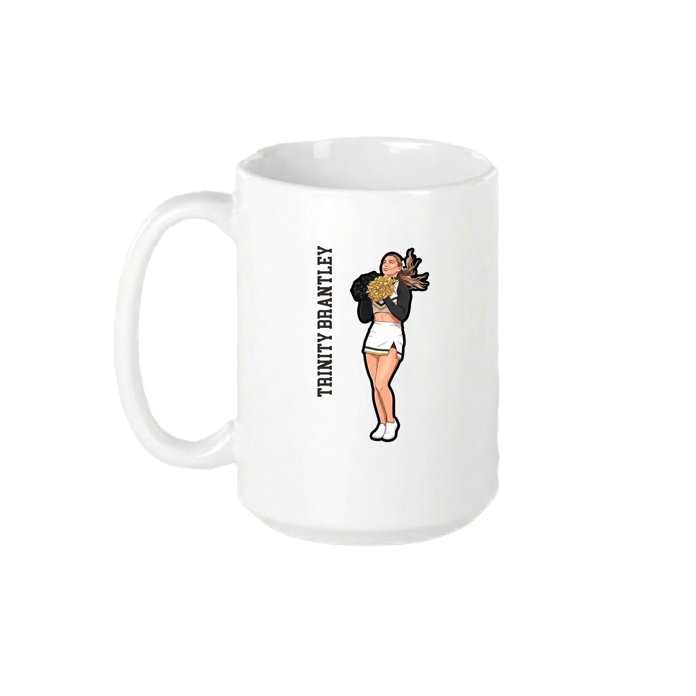 15oz Coffee Mug — Name Vertical in White