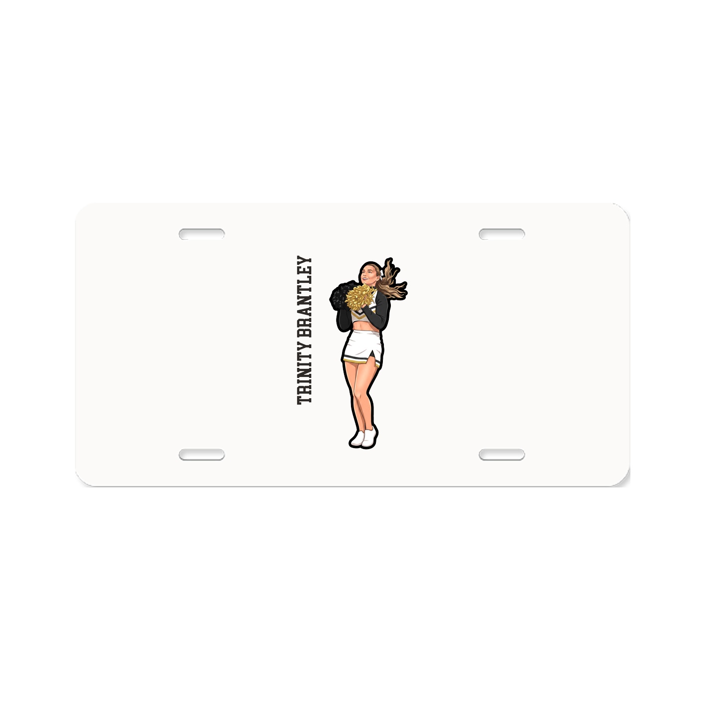 License Plate — Name Vertical in Classic