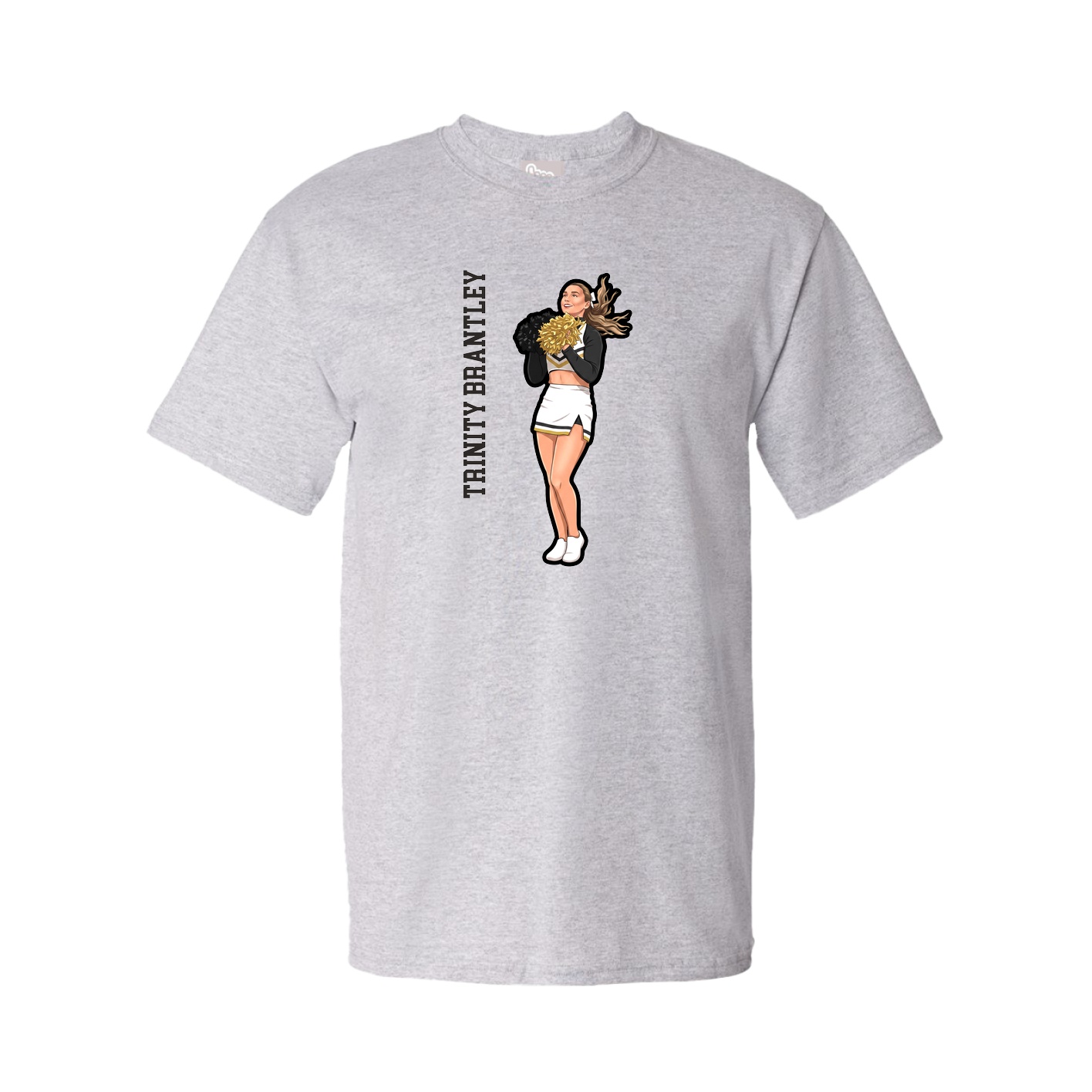 Tee — Name Vertical in Grey