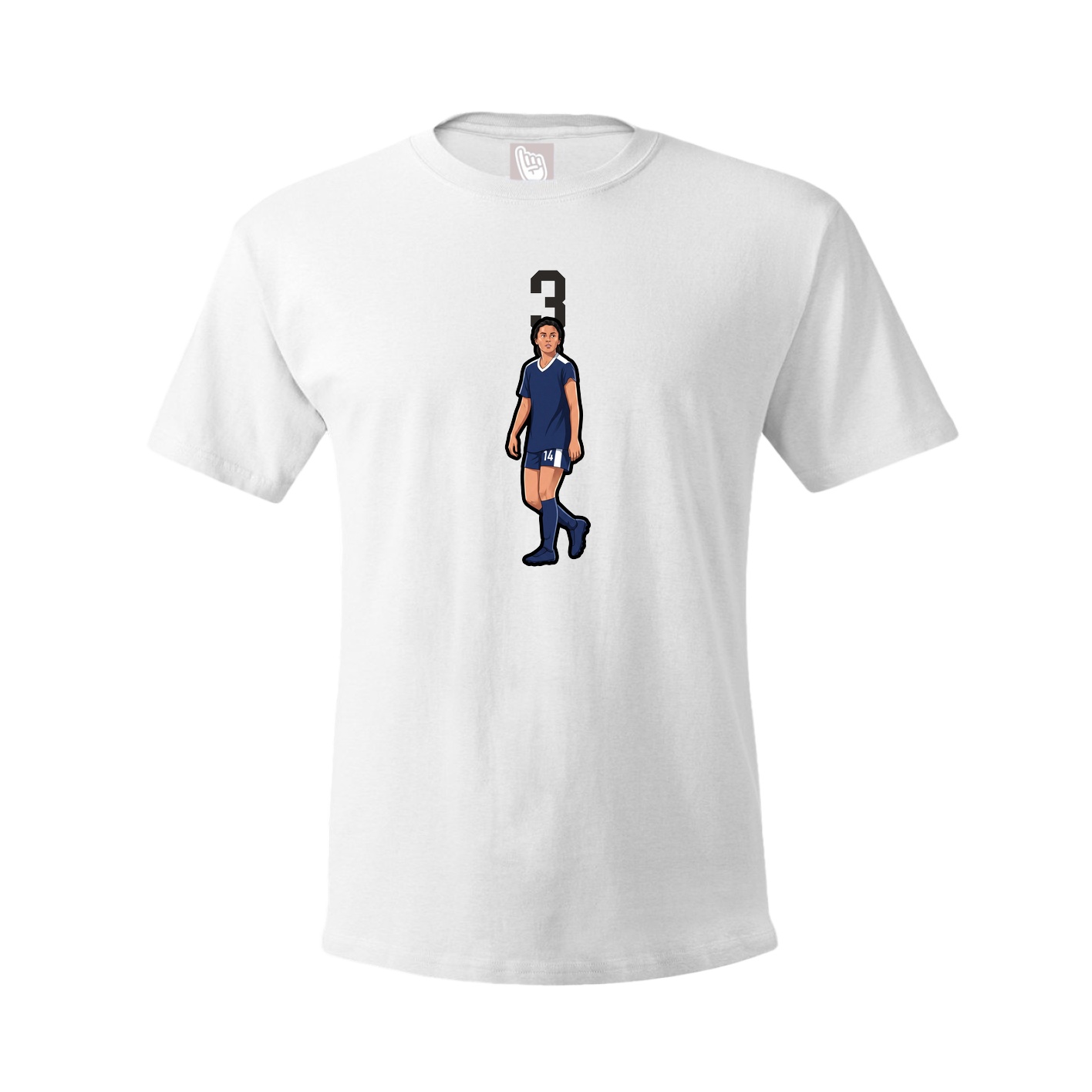 Youth Tee — Number Top in White