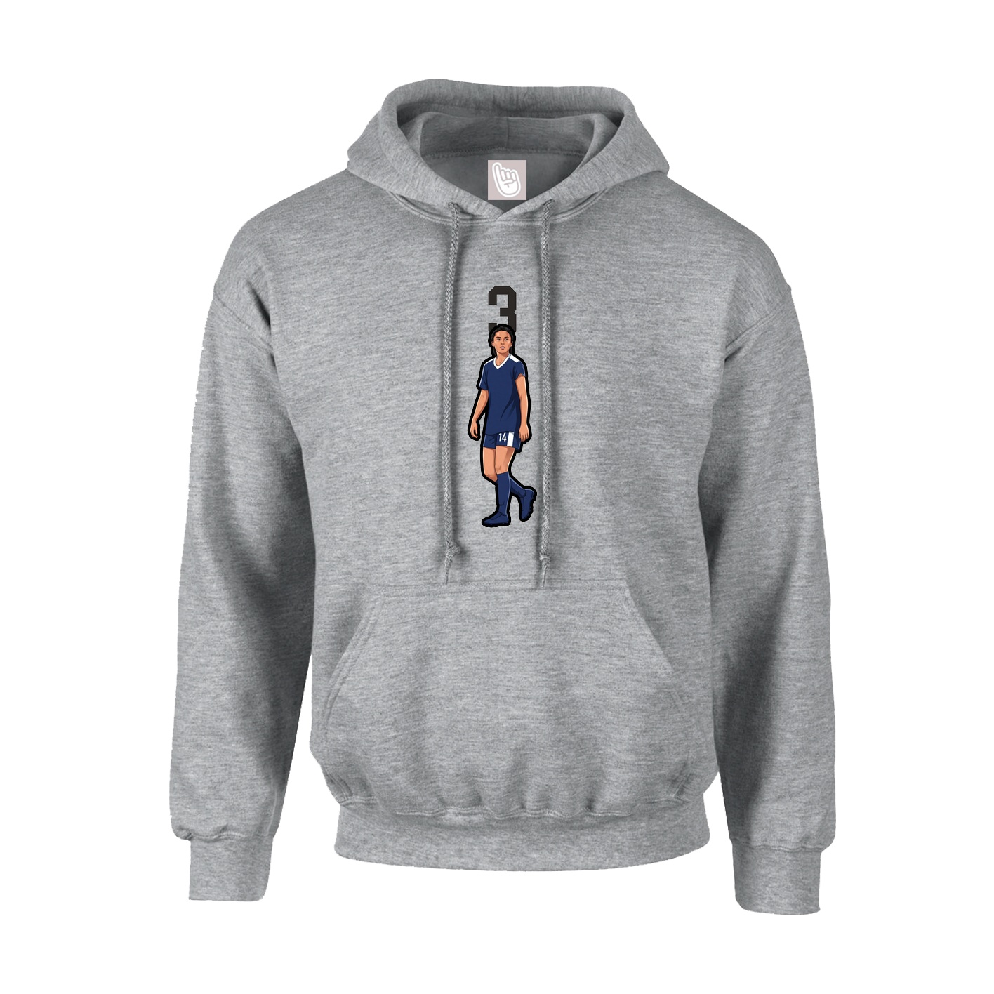 Youth Hoodie — Number Top in Grey