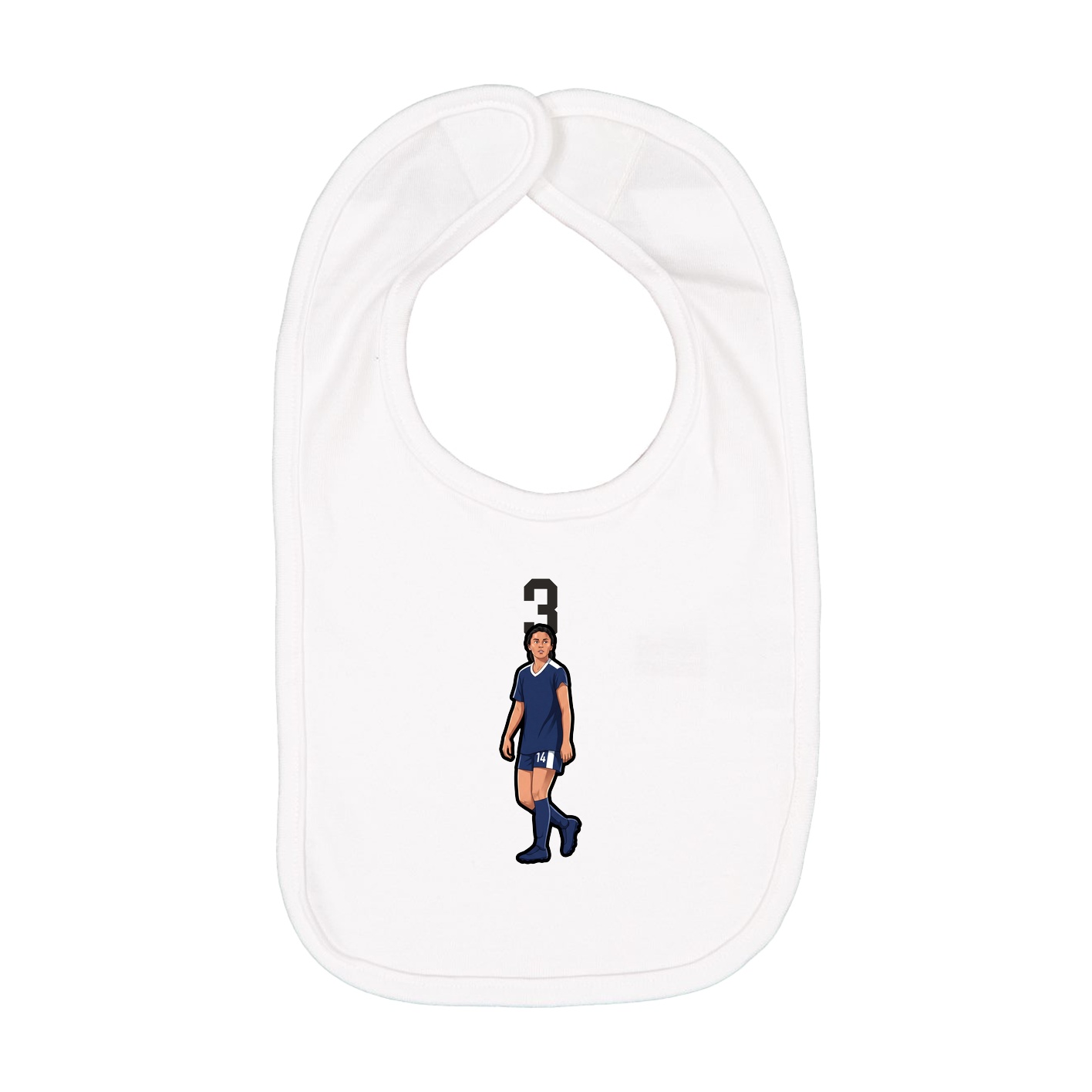 Infant Bib — Number Top in White