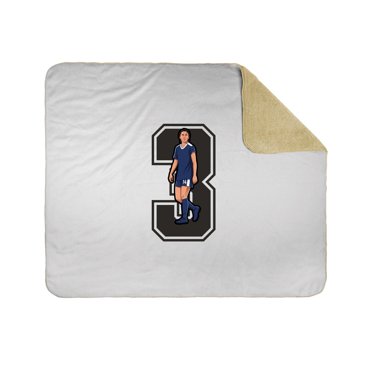 Throw Blanket — Number in White