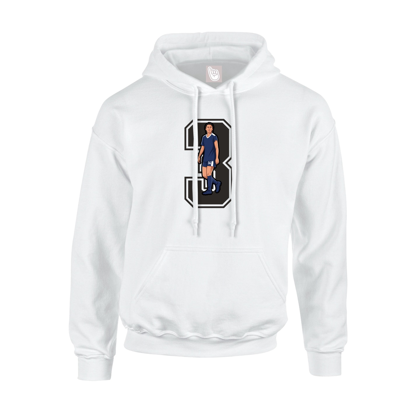 Hoodie — Number in White