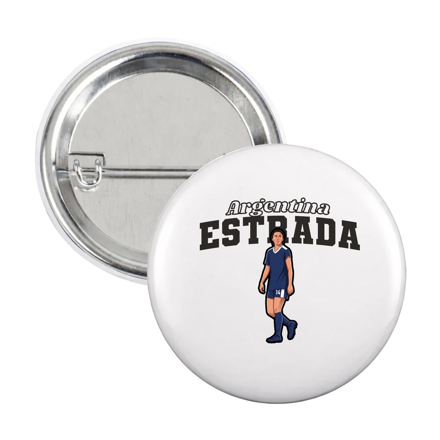Game Day Button — Name Arch in White