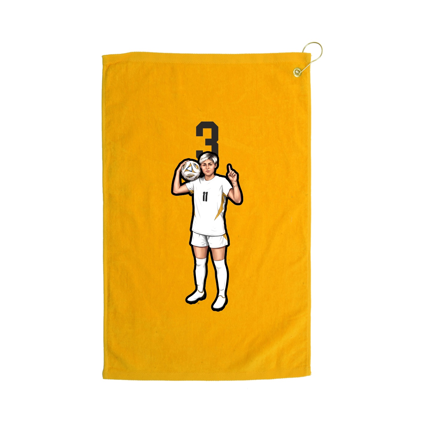 Golf Towel — Number Top in Gold