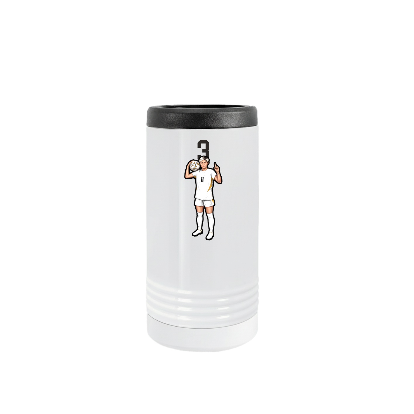 Slim Beverage Holder — Number Top in White