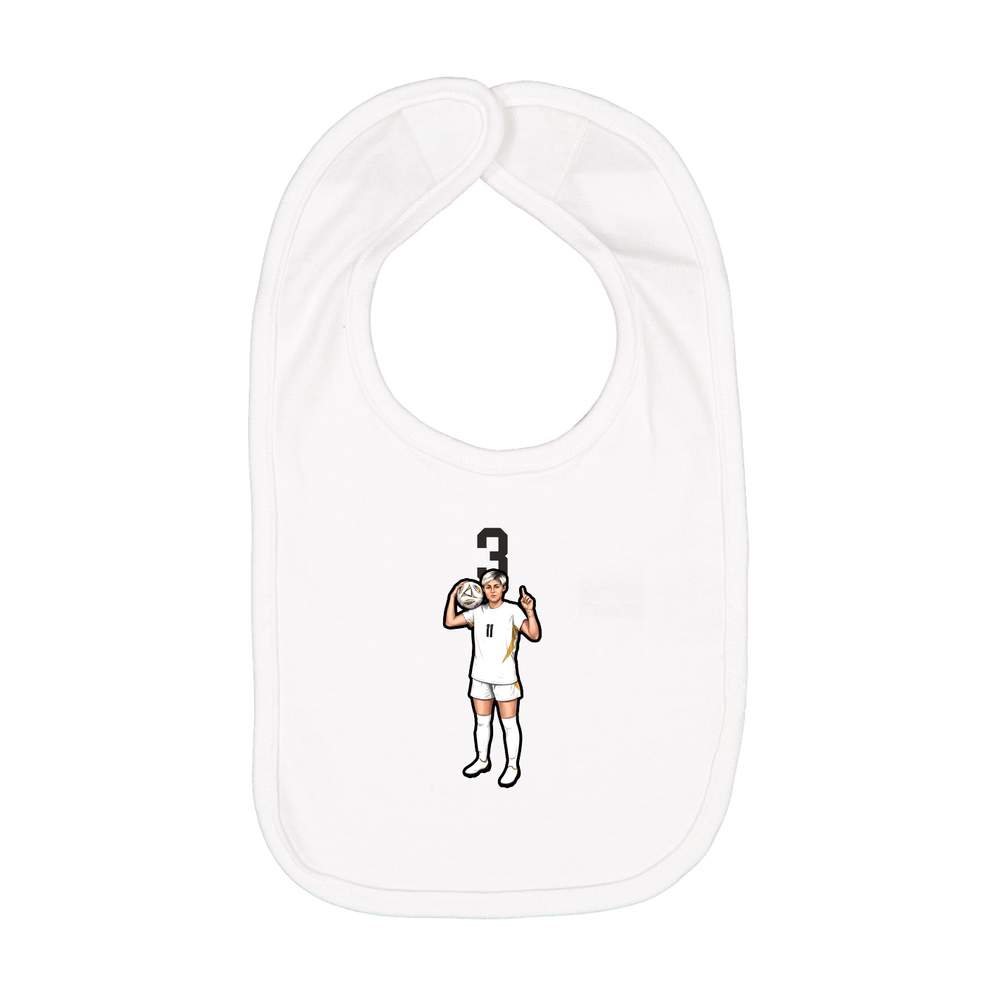 Infant Bib — Number Top in White