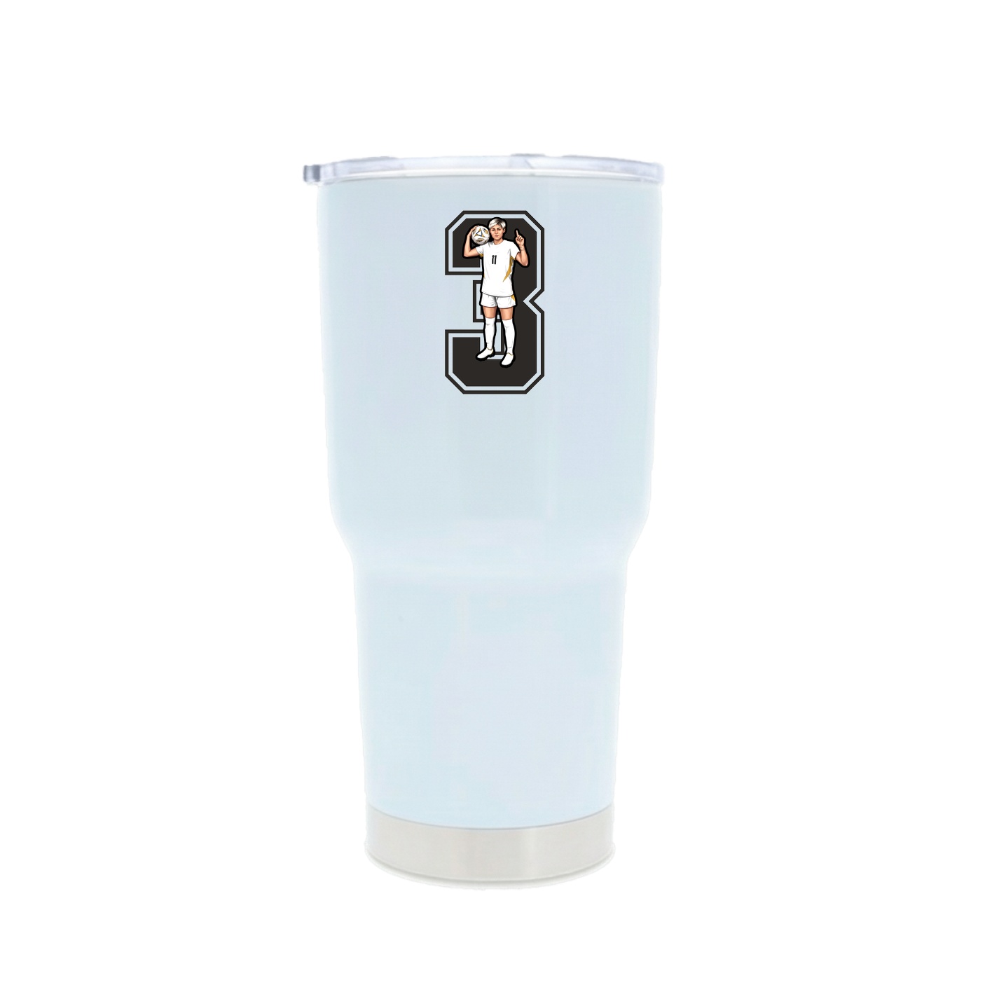 30oz Stainless Steel Tumbler — Number in White