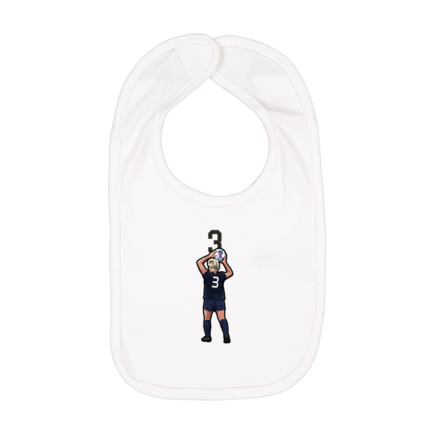 Infant Bib — Number Top in White