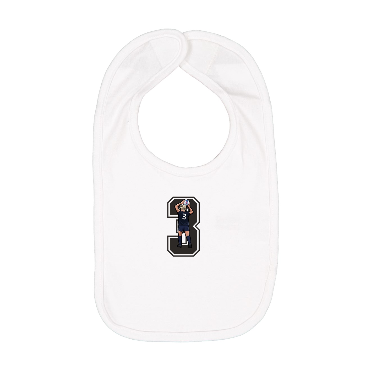 Infant Bib — Number in White