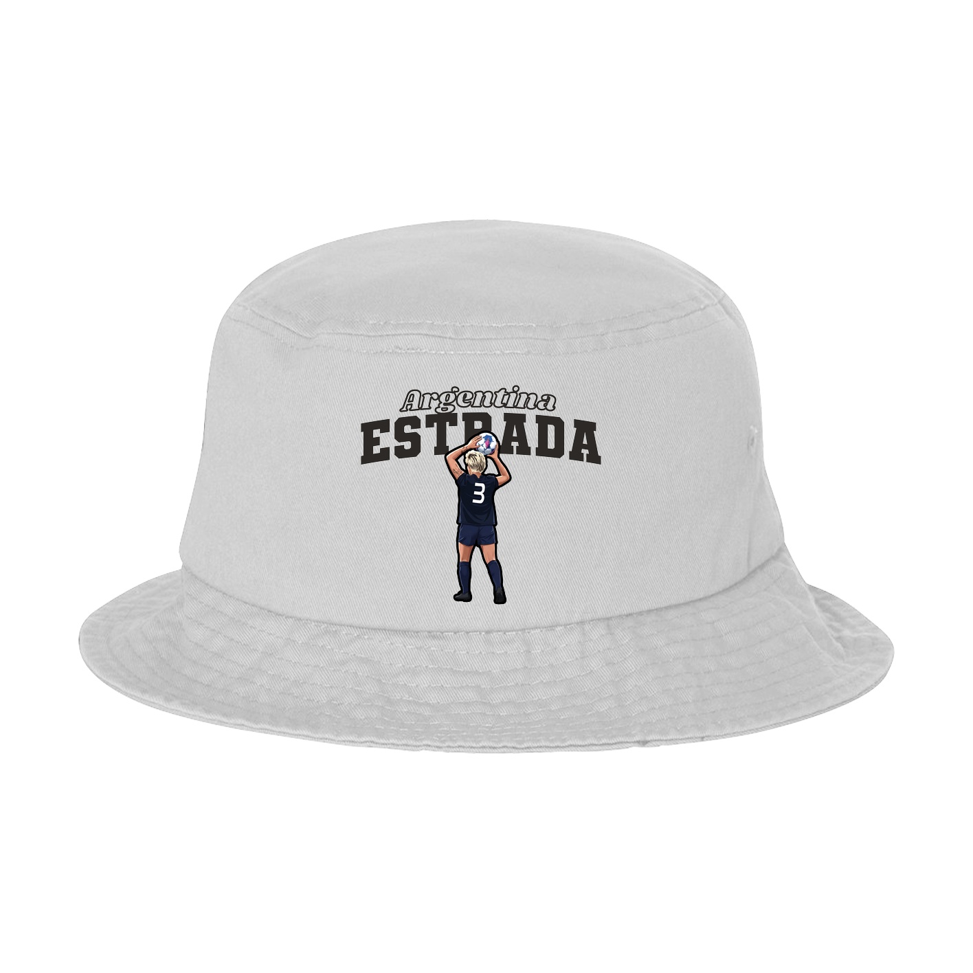 Bucket Cap — Name Arch in White