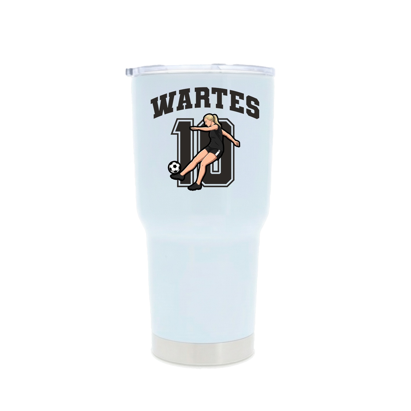 30oz Stainless Steel Tumbler — Number in White