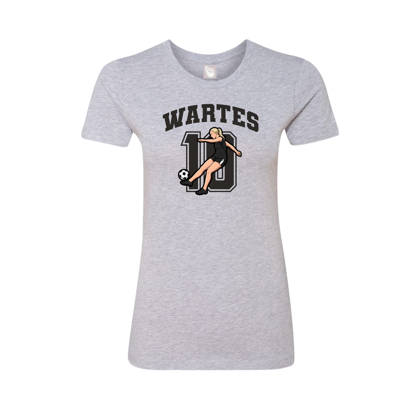 Fitted Women's Tee — Number in Grey