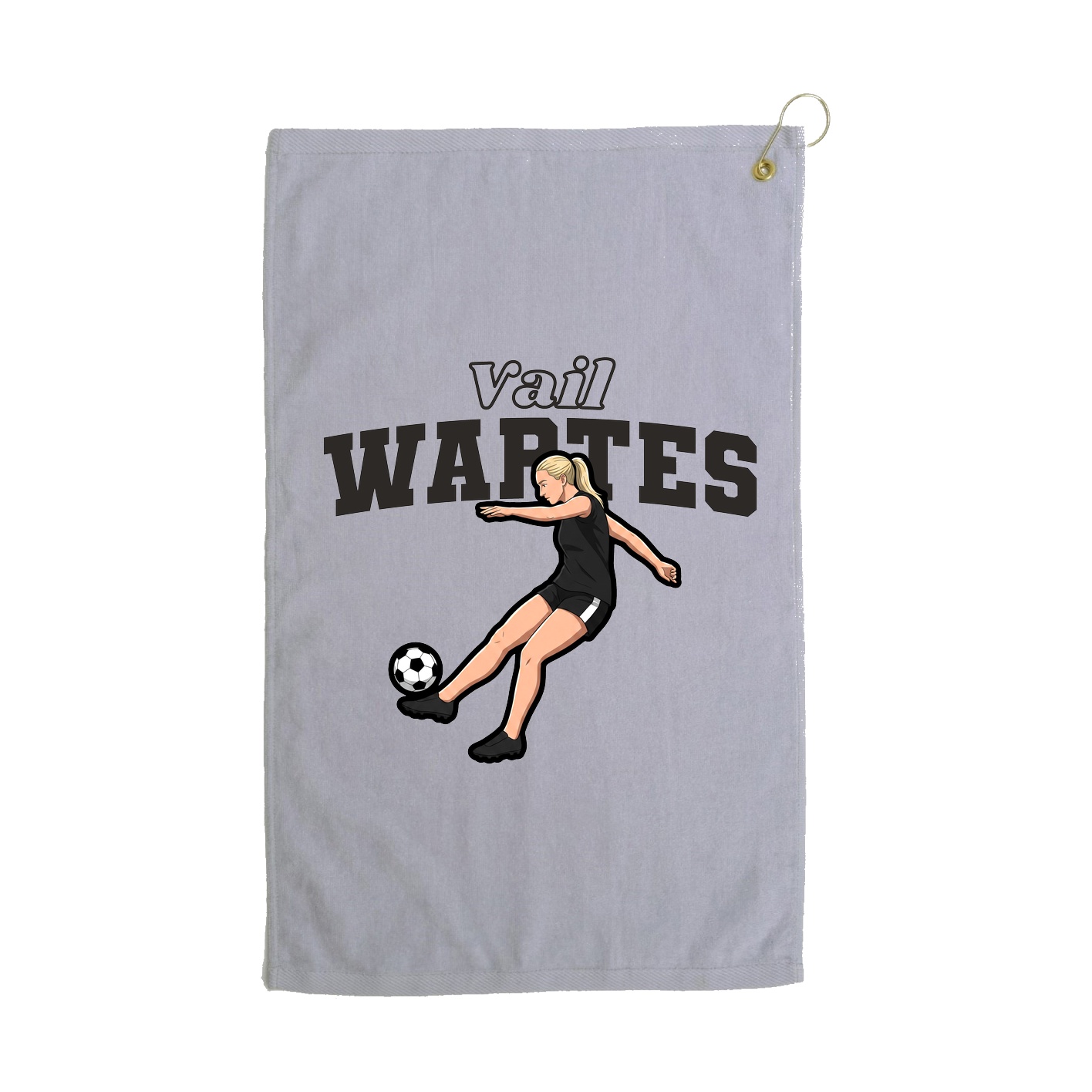 Golf Towel — Name Arch in Grey
