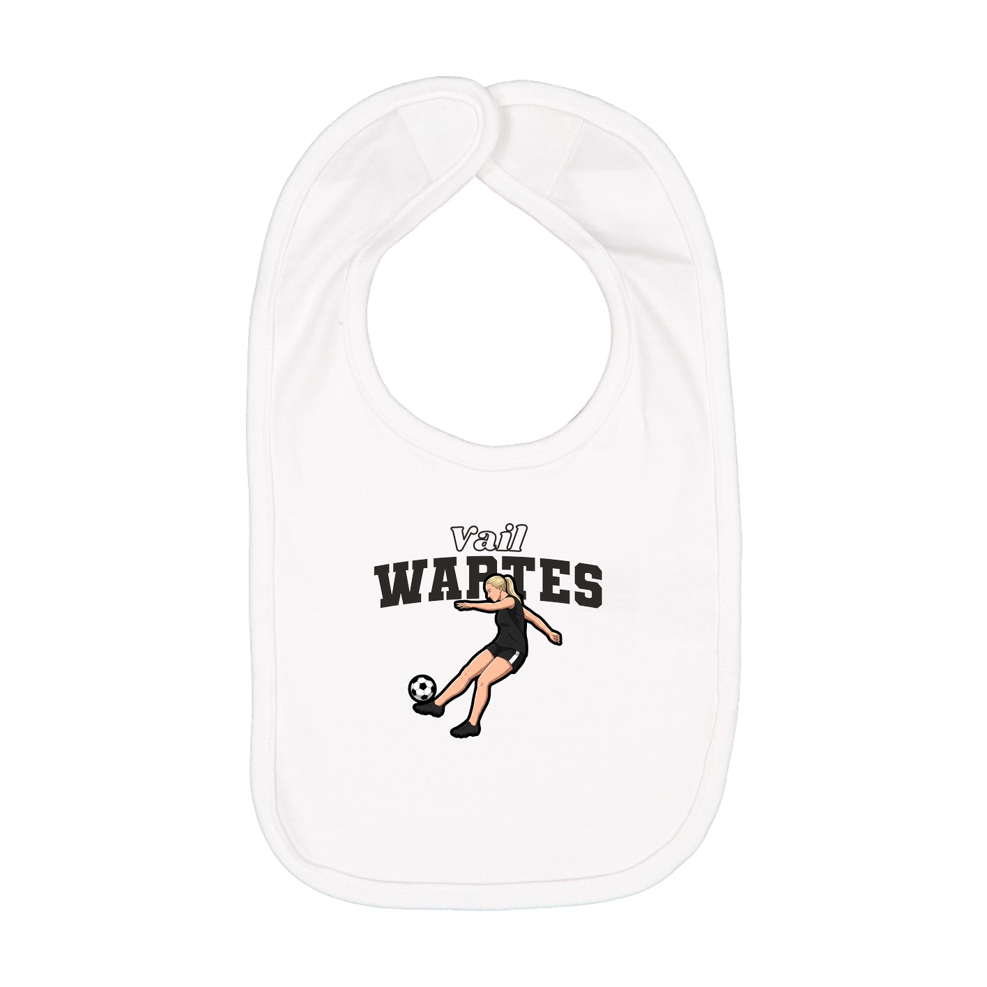 Infant Bib — Name Arch in White