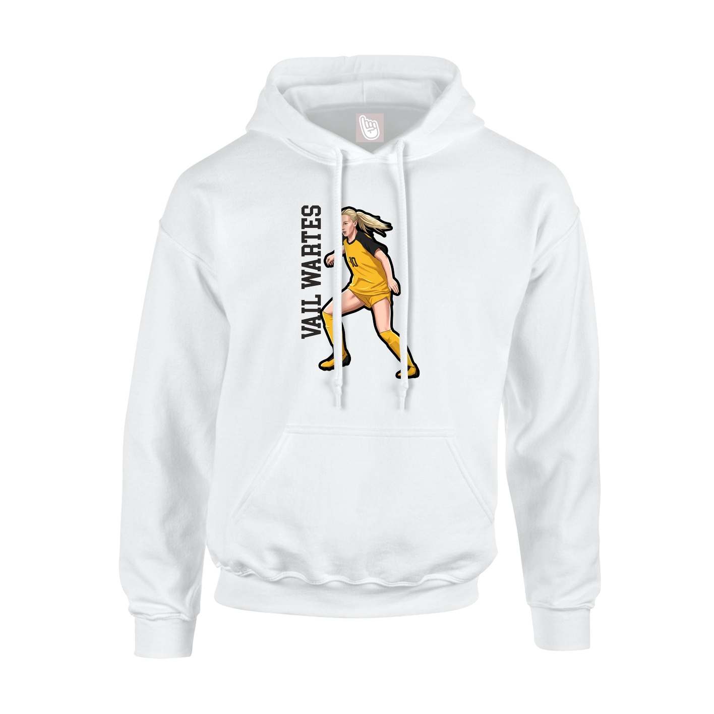 Youth Hoodie — Name Vertical in White