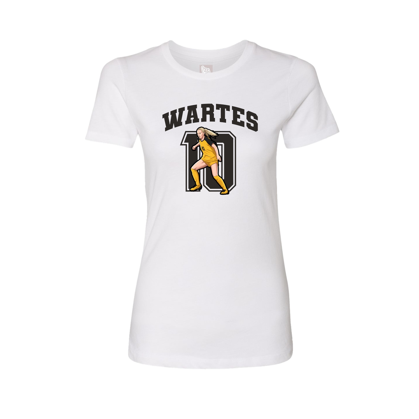Fitted Women's Tee — Number in White
