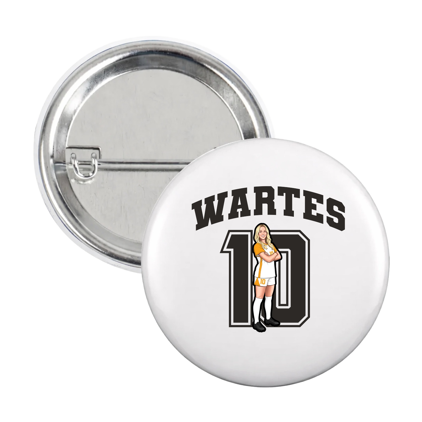 Game Day Button — Number in White