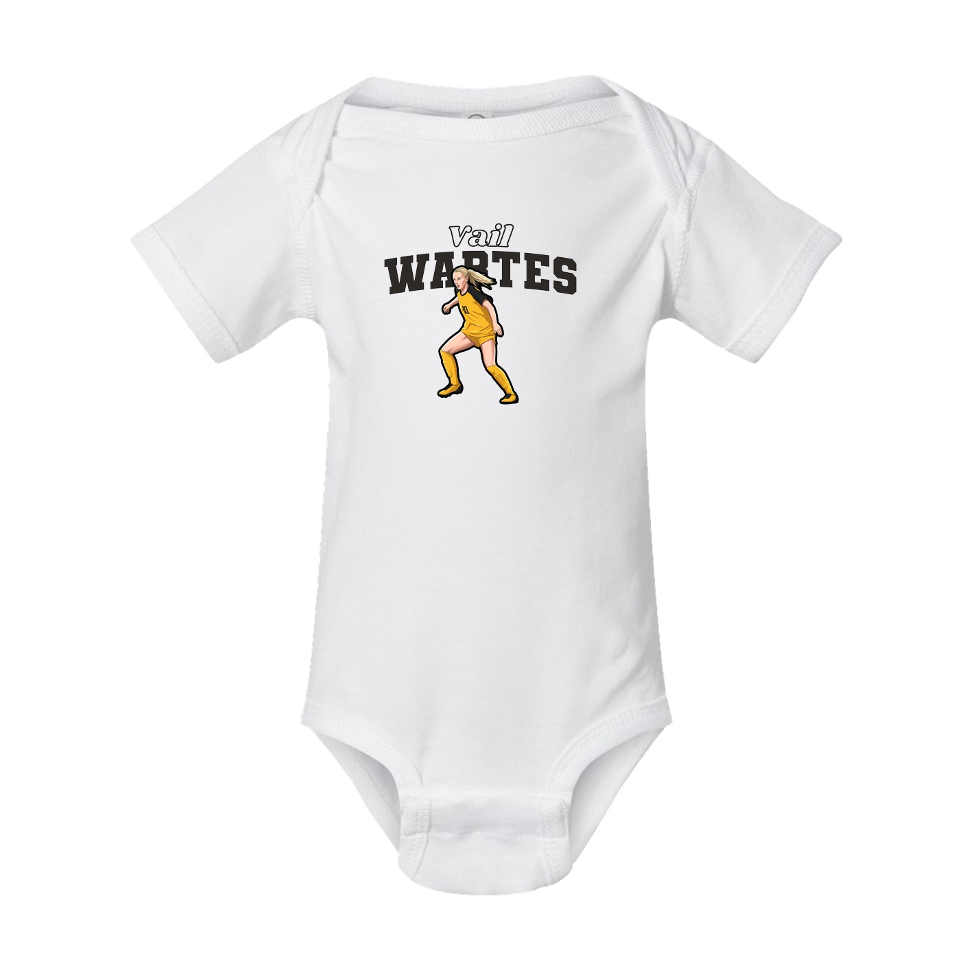 Baby Onesie — Name Arch in White