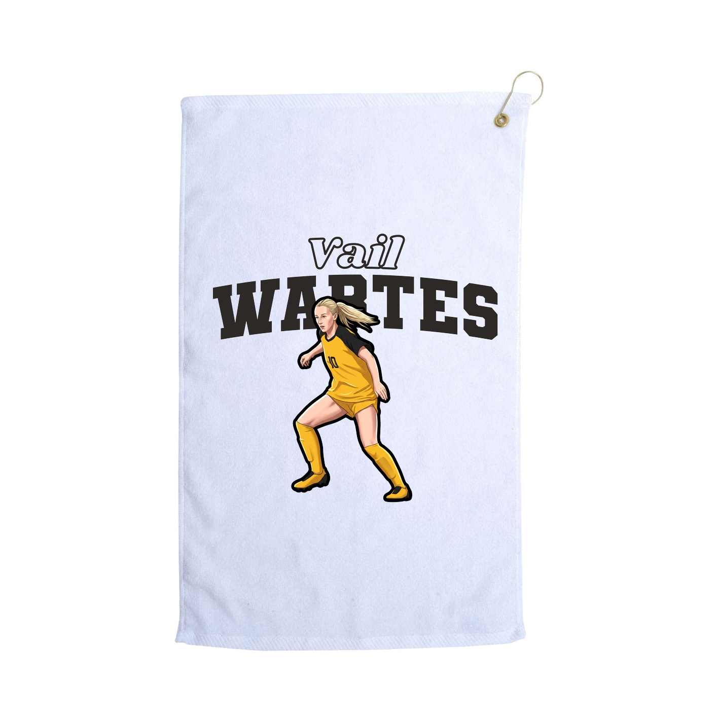 Golf Towel — Name Arch in White