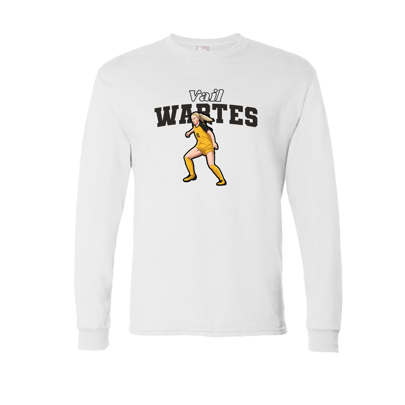 Long Sleeve Tee — Name Arch in White