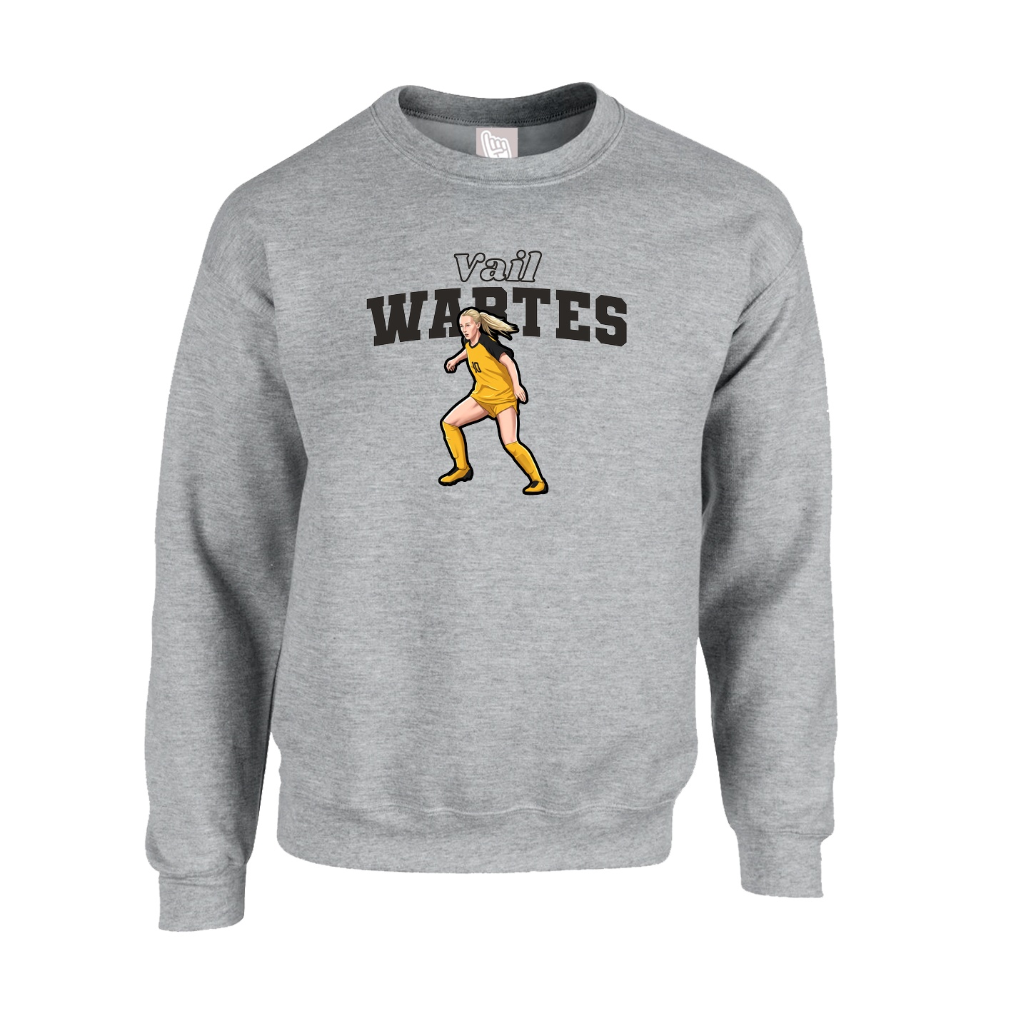 Fleece Crew — Name Arch in Grey
