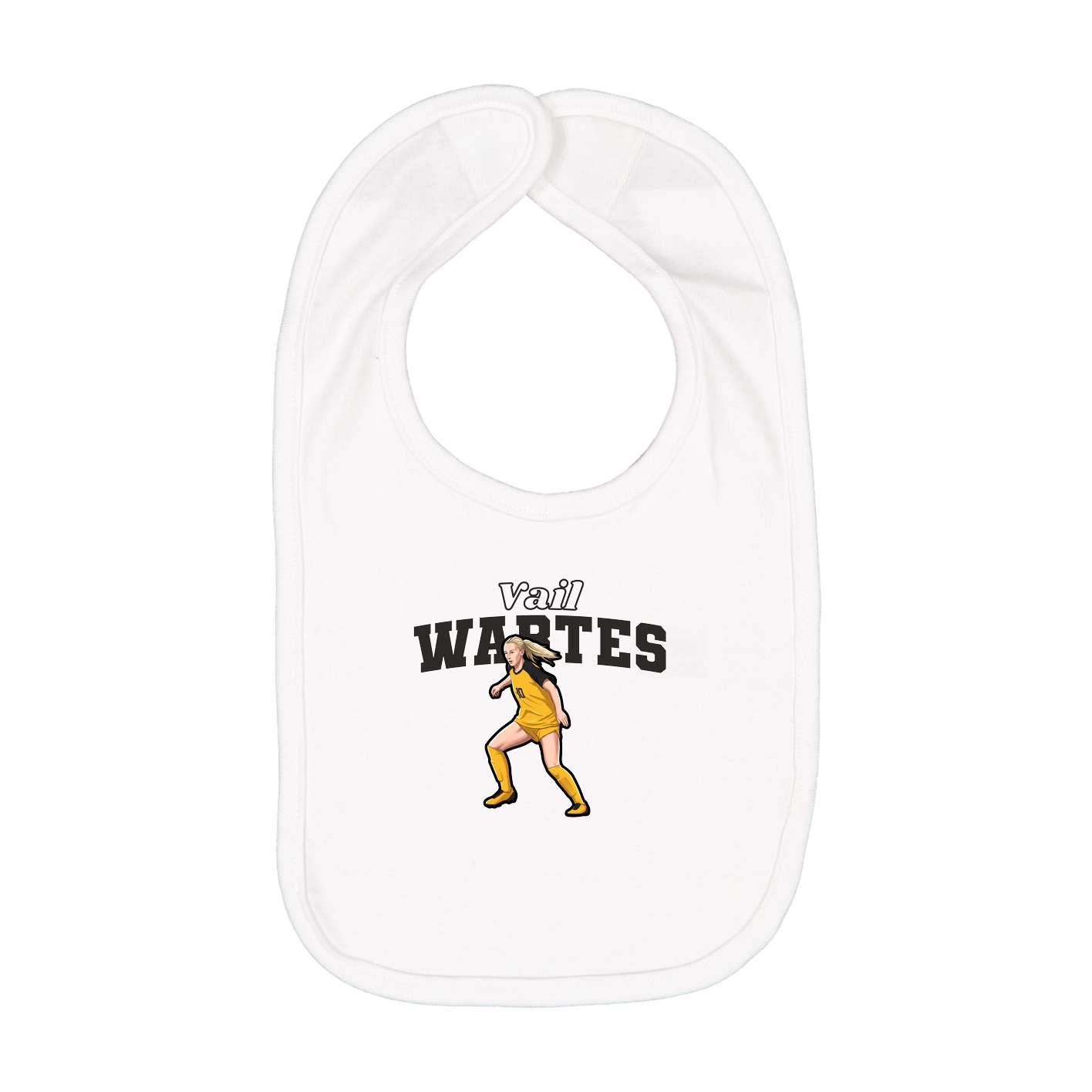Infant Bib — Name Arch in White
